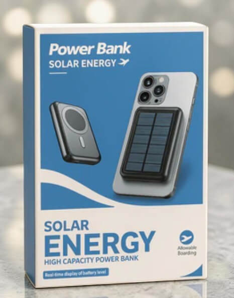 Heavy-Duty Solar Wireless Power Bank – شاحن متنقل بالطاقة الشمسية