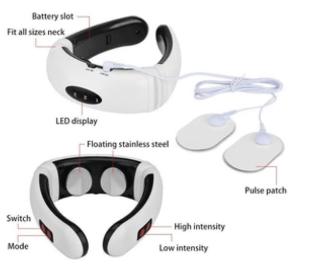Smart Electric Pulse Neck Massager – Portable TENS & EMS Therapy for Pain Relief