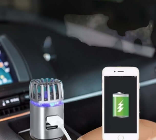 2-in-1 Car Air Purifier Charger – منقي هواء وشاحن سيارة
