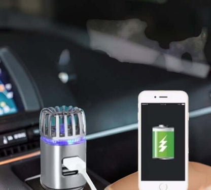 2-in-1 Car Air Purifier Charger – منقي هواء وشاحن سيارة