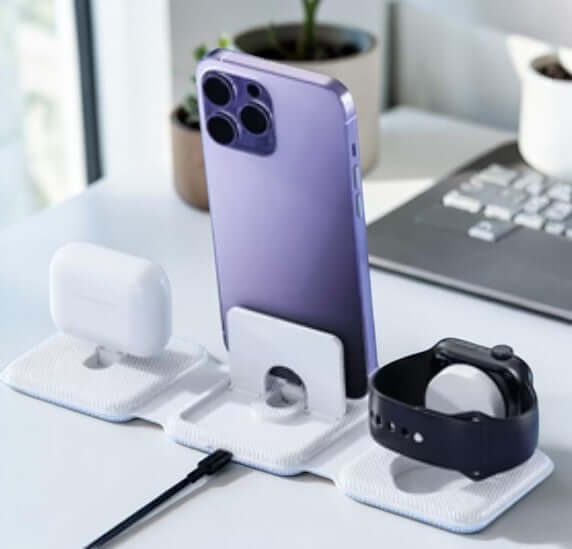 3-in-1 Magnetic Wireless Charging Station for iPhone, Apple Watch, and AirPods
