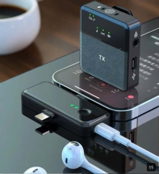 Compact AI Noise-Cancel Wireless Microphone (ميكروفون لاسلكي ذكي) – Portable Recording Gear
