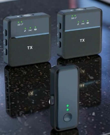 AI Noise-Cancel Wireless Microphone – ميكروفون لاسلكي احترافي شامل