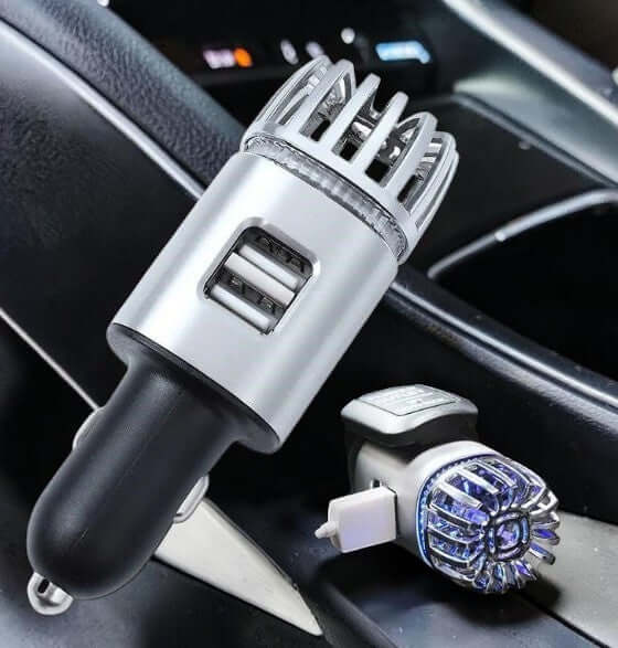 2-in-1 Car Air Purifier Charger – منقي هواء وشاحن سيارة