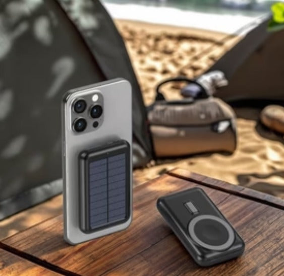 Heavy-Duty Solar Wireless Power Bank – 20,000mAh Waterproof Portable Charger with LED Flashlight